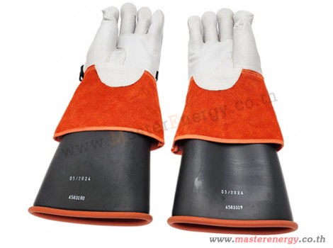 ถุงมือยางแรงสูง  + ถุงมือหนังแรงต่ำ ถุงมือยางแรงสูง  + ถุงมือหนังแรงต่ำ