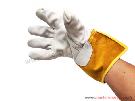 ถุงมือหนังสวมทับถุงมือยางแรงต่ำ